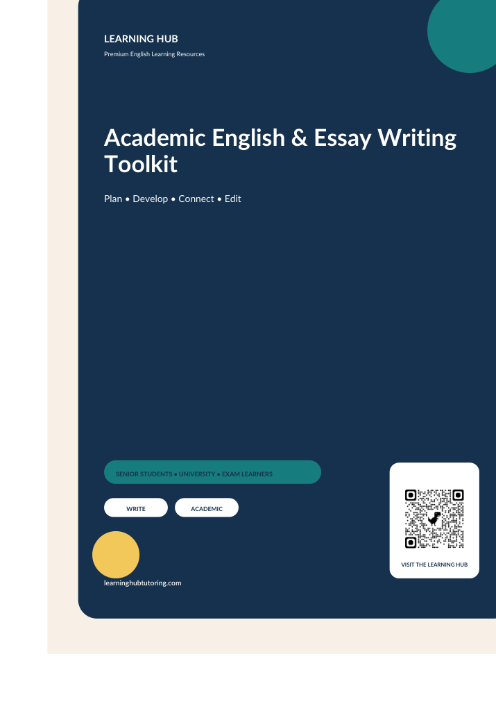 Preview of Learning Hub academic English essay writing toolkit